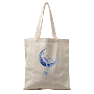 Celestial Moon & Fish Art Bag