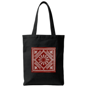 Red Warli Art In Square Bag