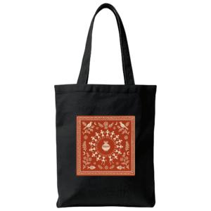Warli Square Trible Art Bag