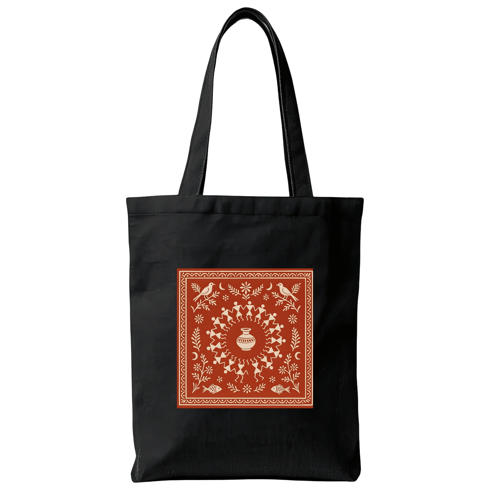 Warli Red Square Bag