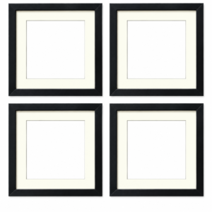 Aakritii Premium Photo Frames for Living Room | Classic Minimalist Wall Décor Frames for Photos & Artwork | Elegant Black Frame Set of 4 | 6 × 6 Inch
